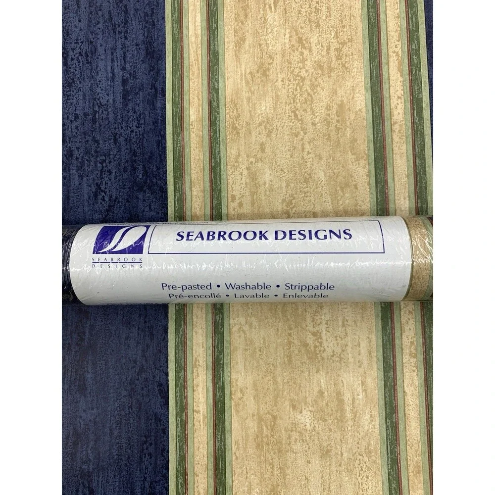 Seabrook Wide Bold Stripes Wallpaper HG575, 20.5” X 11yds